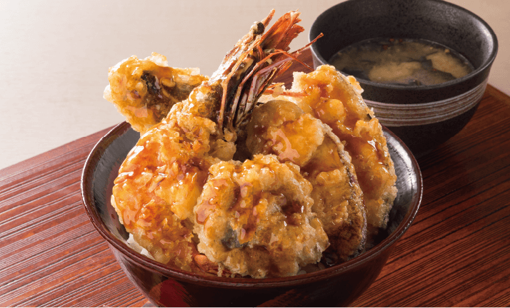 【榑木野天ぷらをどんぶりで】そば処の天丼(梅)